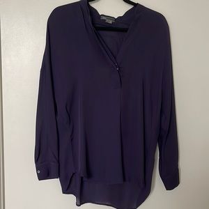 100% SILK VINCE V NECK BLOUSE